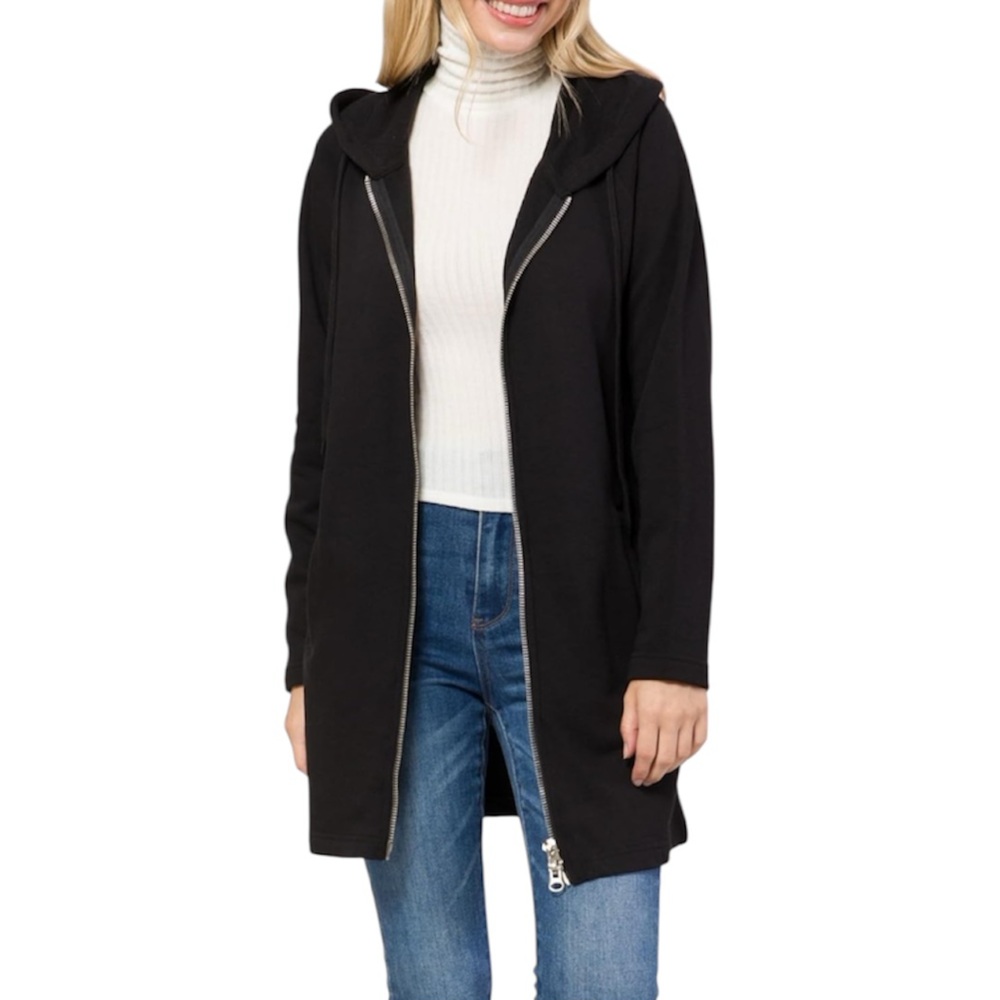 Dex Zip Up Long Hoodie 🖤